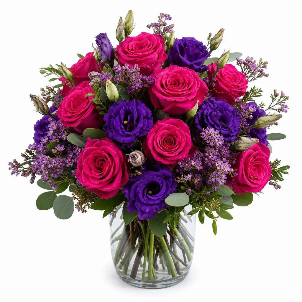 Magenta-toned arrangement by Bentley Florist