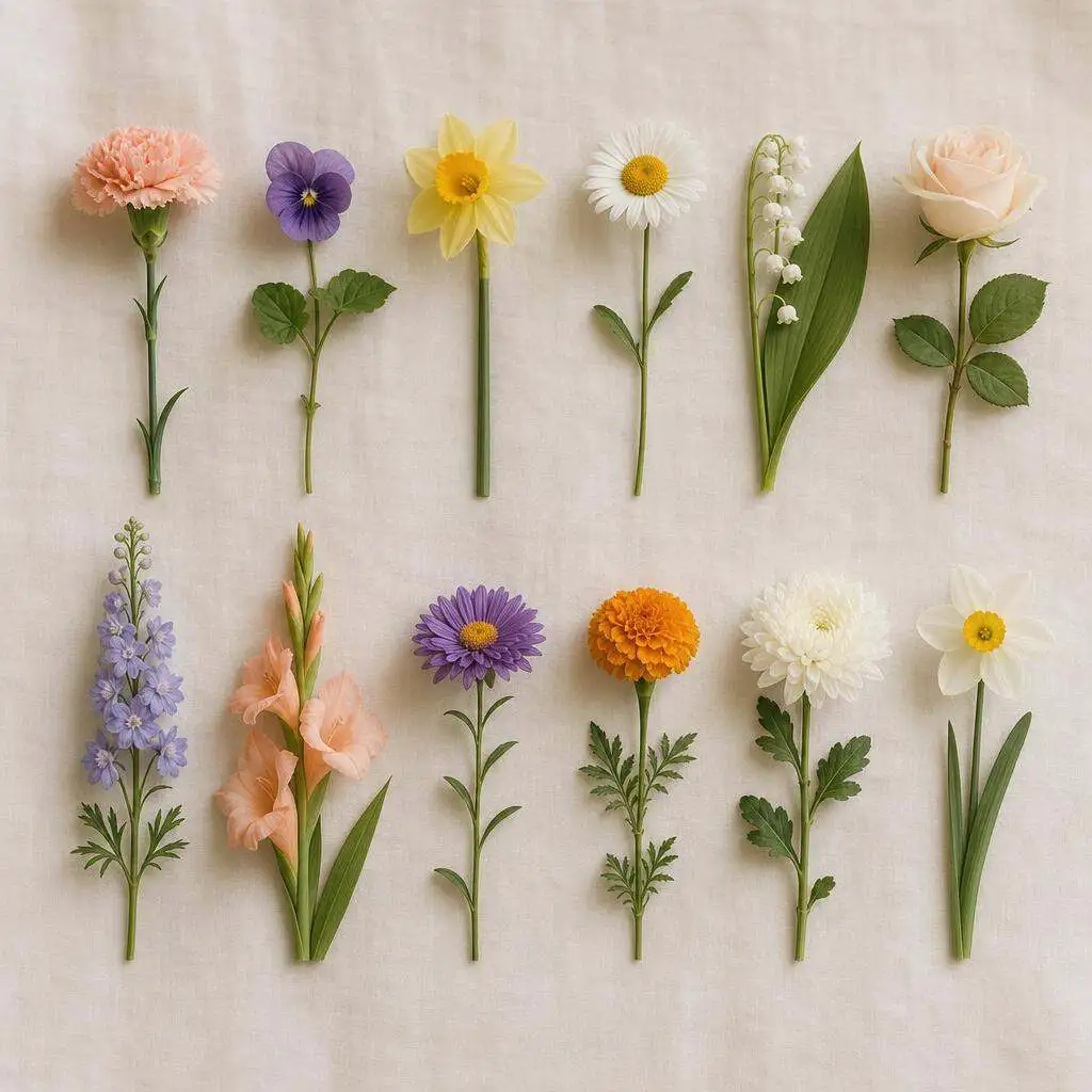 Colorful birth-month flowers arranged by season