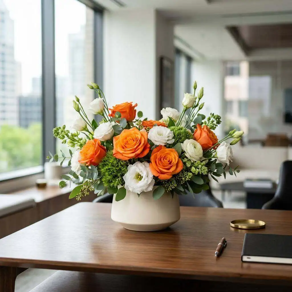 Desk-sized recognition arrangement in bright, professional colors